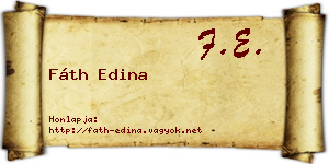 Fáth Edina névjegykártya